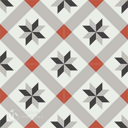 Gạch bông CTS 11.2(4-5-9-13) - 4 viên - Encaustic cement tile CTS 11.2(4-5-9-13)-4 tiles