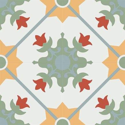Gạch bông CTS CTS 23.1(4-5-6-7-26) - 4 viên - Encaustic cement tile CTS 23.1(4-5-6-7-26) - 4 tiles