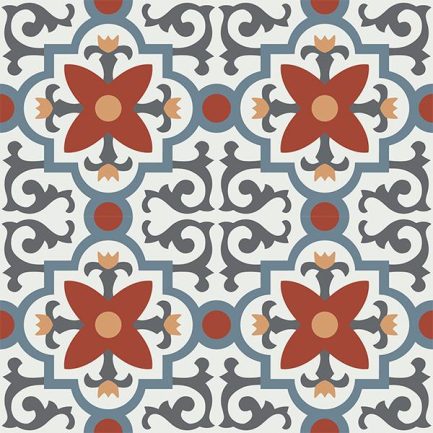 Gạch bông CTS 76.1(4-17-19-30-34) - 4 viên - Encaustic cement tile CTS 76.1(4-17-19-30-34) - 4 tiles