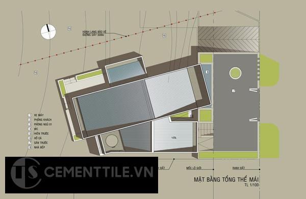 Bản vẽ mặt bằng tầng mái