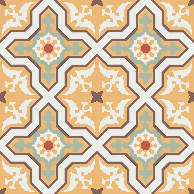 Gạch bông CTS 124.1(4-5-6-7-14) - 16 viên - Encaustic cement tile CTS 124.1(4-5-6-7-14) - 16 tiles
