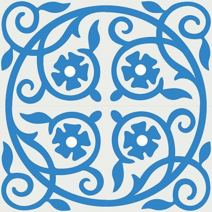 Gạch bông CTS 21.3(4-8) - 4 viên - Encaustic cement tile CTS 21.3(4-8)-4 tiles