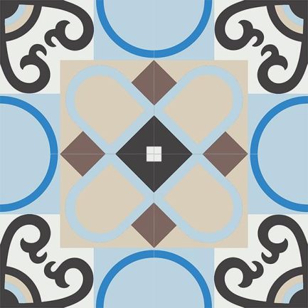Gạch bông CTS 83.1(2-4-8-12-13-14) - 4 viên - Encaustic cement tile CTS 83.1(2-4-8-12-13-14)-4 tiles