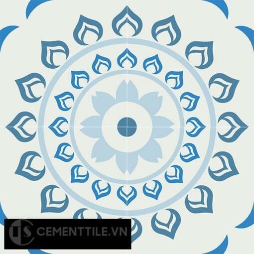 Gạch bông CTS 90.1(2-4-8-51) - 4 viên - Encaustic cement tile CTS 90.1(2-4-8-51)-4 tiles