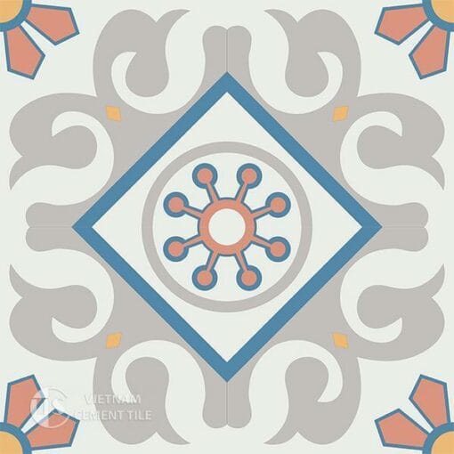 Gạch bông CTS 82.1(4-5-6-9-18) - 4 viên - Encaustic cement tile CTS 82.1(4-5-6-9-18)-4 tiles