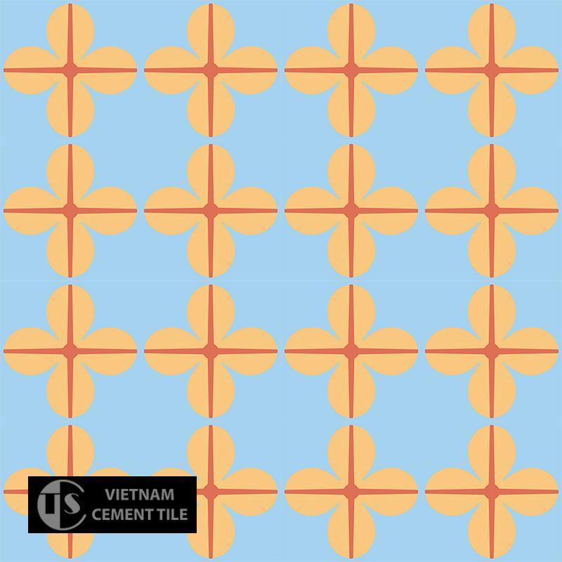 Gạch bông CTS 10.3(5-6-16) - 16 viên - Encaustic cement tile CTS 10.3(5-6-16)-16 tiles