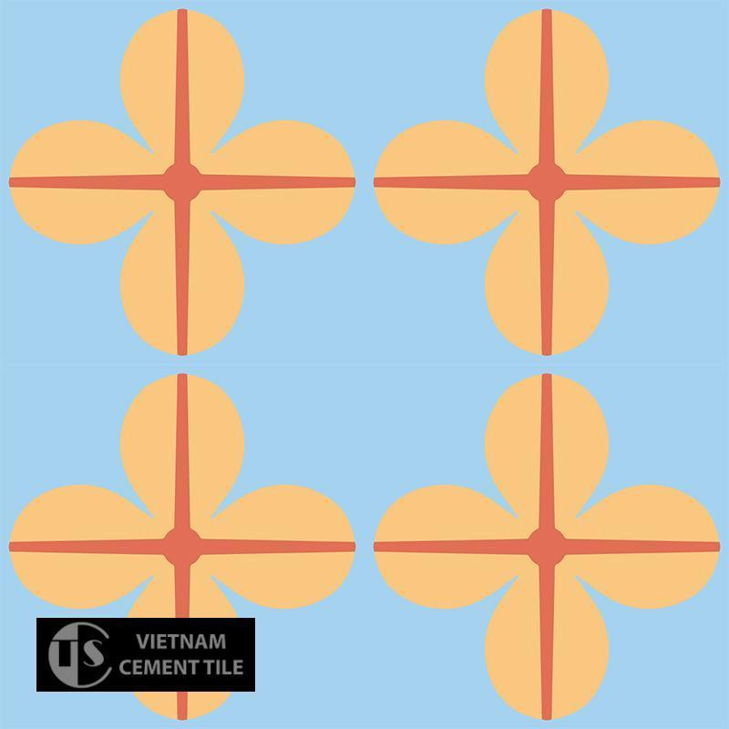 Gạch bông CTS 10.3(5-6-16) - 4 viên - Encaustic cement tile CTS 10.3(5-6-16)-4 tiles