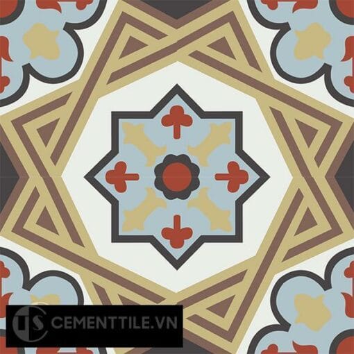 Gạch bông CTS 154.1(4-13-14-29-30-52) - 4 viên - Encaustic cement tile CTS 154.1(4-13-14-29-30-52)-4 tiles