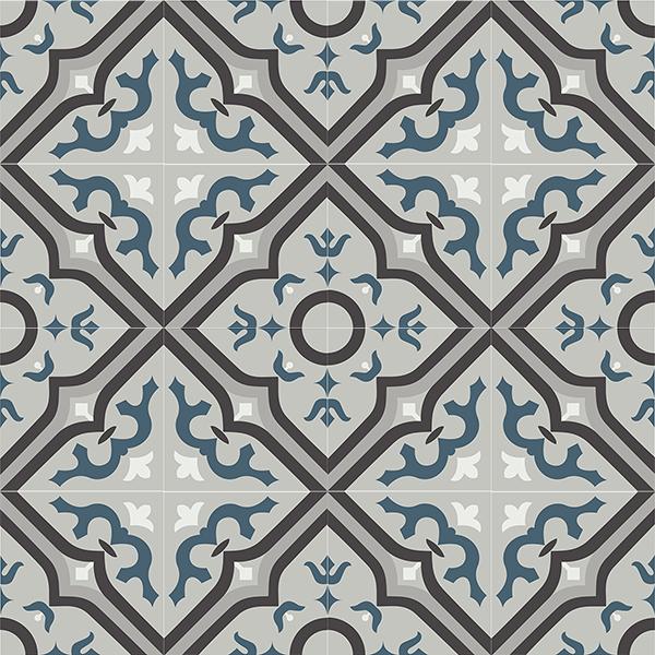 Gạch bông CTS 87.1(1-4-9-13-43) - 16 viên - Encaustic cement tile CTS 87.1(1-4-9-13-43)-16 tiles