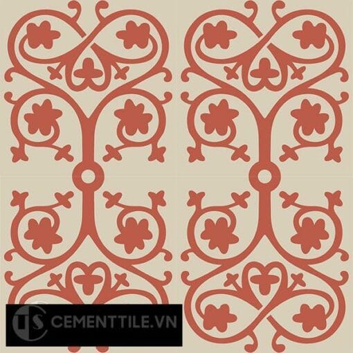 Gạch bông CTS 42.1(5-12) - 4 viên - Encaustic cement tile CTS 42.1(5-12)-4 tiles
