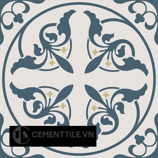 Gạch bông CTS 195.1(1-52-54) - 4 viên - Encaustic cement tile CTS 195.1(1-52-54) - 4 tiles