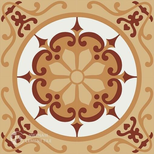 Gạch bông CTS 28.3(4-34-TH04-TH05) - 4 viên - Encaustic cement tile CTS 28.3(4-34-TH04-TH05) - 4 tiles
