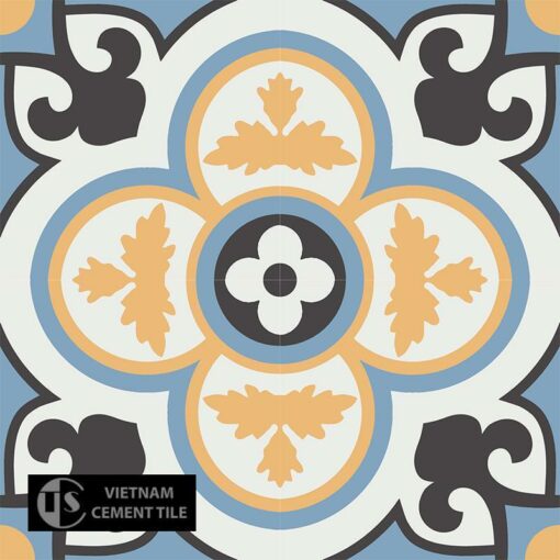 Gạch bông CTS 129.7(4-6-13-16) - 4 viên - Encaustic cement tile CTS 129.7(4-6-13-16) - 4 tiles