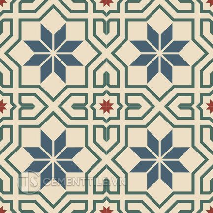 Gạch bông CTS 88.2(1-4-59-62) - 4 viên - Encaustic cement tile CTS 88.2(1-4-59-62) - 4 tiles