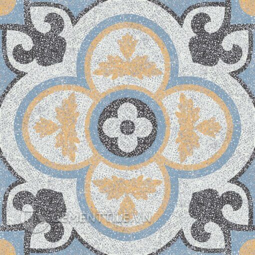 Gạch bông CTS TE-129.7(4-6-13-16) - 4 viên - Encaustic cement tile CTS TE-129.7(4-6-13-16) - 4 tiles