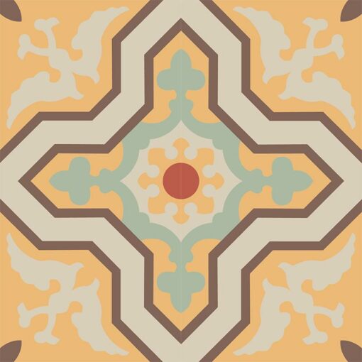 Gạch bông CTS 124.2(5-6-7-12-14) - 4 viên - Encaustic cement tile CTS 124.2(5-6-7-12-14) - 4 tiles