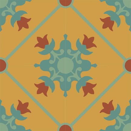 Gạch bông CTS 23.3(6-7-40-62) - 4 viên - Encaustic cement tile CTS 23.3(6-7-40-62) - 4 tiles