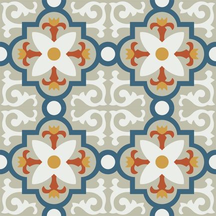 Gạch bông CTS 76.4(1-4-5-6-12) - 4 viên - Encaustic cement tile CTS 76.4(1-4-5-6-12) - 4 tiles