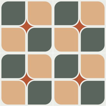 Gạch bông CTS 285.1(3-4-5-11) - 4 viên - Encaustic cement tile CTS 285.1(3-4-5-11) - 4 tiles
