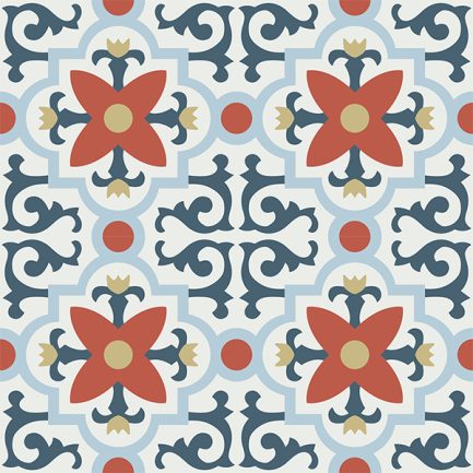 Gạch bông CTS 76.2(1-2-4-5-52) - 4 viên - Encaustic cement tile CTS 76.2(1-2-4-5-52) - 4 tiles