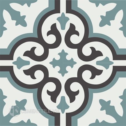 Gạch bông CTS 189.6(4-13-49) - 4 viên - Encaustic cement tile CTS 189.6(4-13-49) - 4 tiles