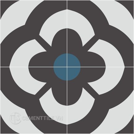 Gạch bông CTS 313.1(1-13-501) - 4 viên - Encaustic cement tile CTS 313.1(1-13-501) - 4 tiles