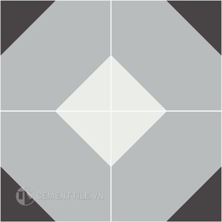 Gạch bông CTS 315.1(4-9-13) - 4 viên - Encaustic cement tile CTS 315.1(4-9-13) - 4 tiles