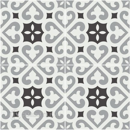 Gạch bông CTS 321.1(4-9-13) - 4 viên - Encaustic cement tile CTS 321.1(4-13) - 4 tiles