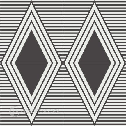 Gạch bông CTS 367.1(4-13) - 4 viên - Encaustic cement tile CTS 367.1(4-13)-4 tiles
