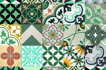 Gạch bông tổng hợp tông màu xanh lá cây